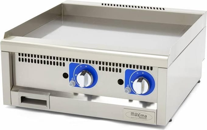 Horeca Grillplaat - Glad - Dubbel - 60 cm Diep - Gas