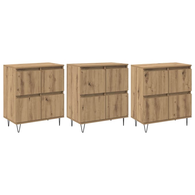 vidaXL - Dressoirs - 3 - st - Artisan - Eiken