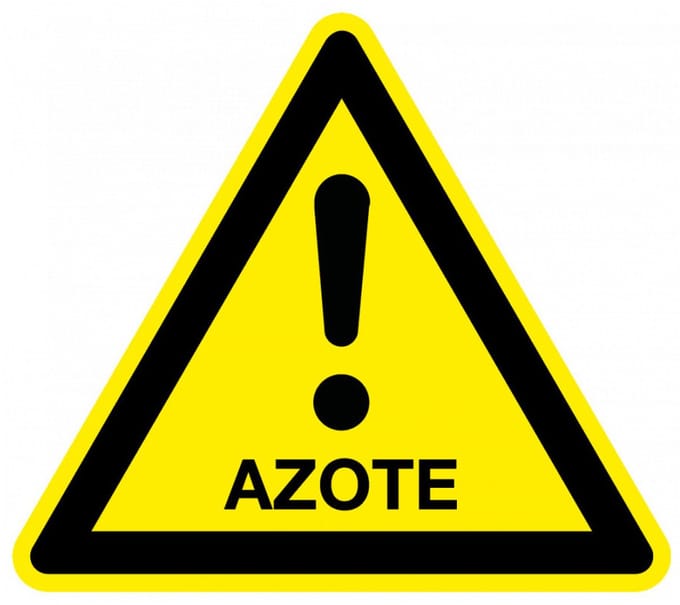 Waarschuwingsbord azote - kunststof 100 mm