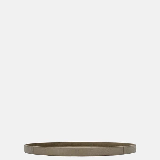 Chamada Merel leren dienblad rond croco M taupe
