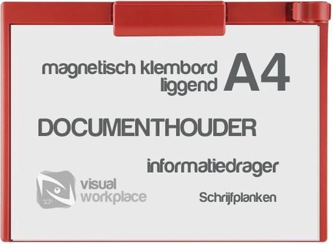 Klembord magnetisch A4 (liggend) - Rood