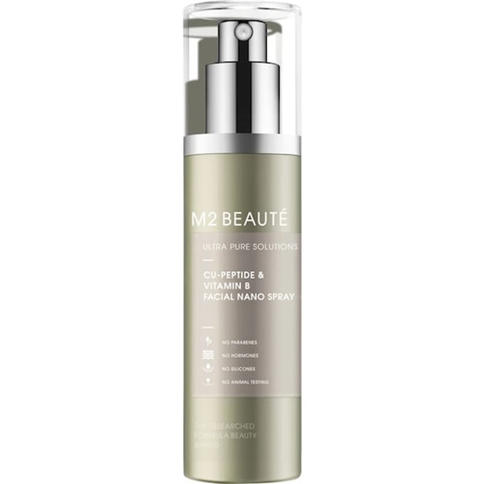 M2 BEAUTÉ Ultra Pure Solutions Cu-Peptide & Vitamin B Facial Nano Spray Dagopvang Dames 75 ml