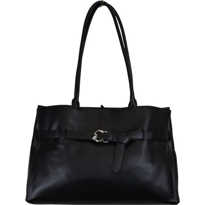 COCCINELLE Leren handtas schoudertas Sabine Soft Handbag Smooth Leather Noir zwart