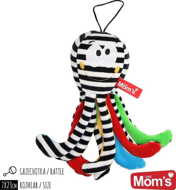 Hencz Toys - Mini Octopus - Zwart-wit - Voor Baby's - Contrast-ondersteuning