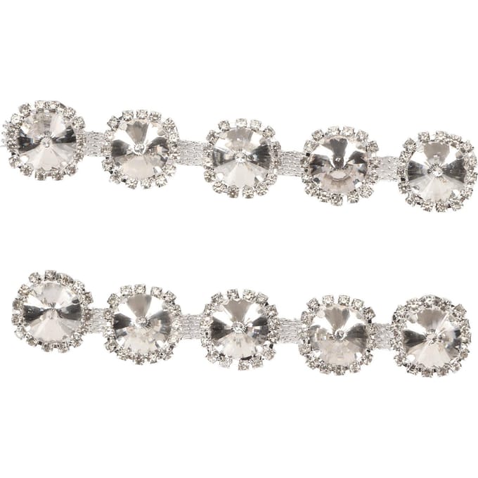 2 stuks Kristalglas Strass Schoenklemmen Stijlvolle Strass Schoenklemmen Decoratie voor DIY Bruiloft white