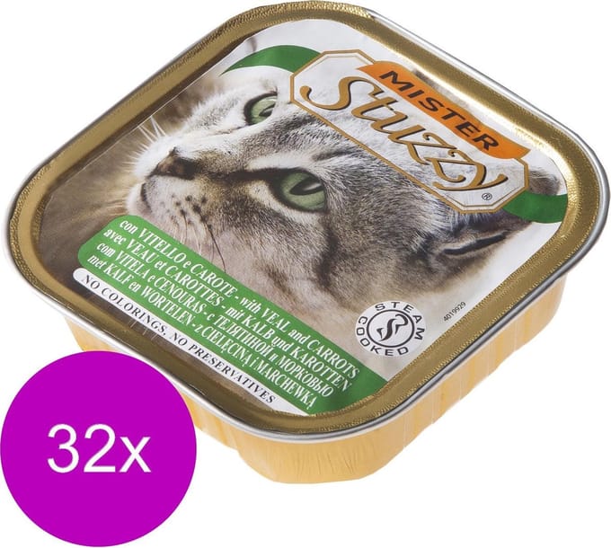 32x Stuzzy Kattenvoer Paté Kalf - Wortel 100 gr