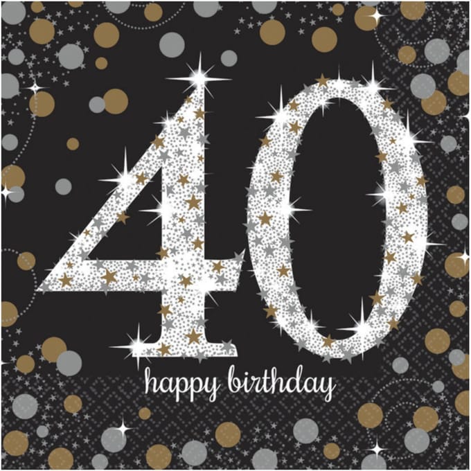 Amscan - Sparkling Celebrations - Servetten 40 Goud (16 stuks)