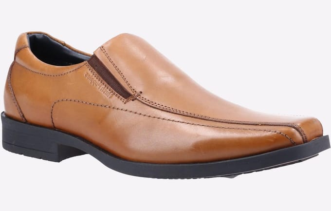Hush Puppies Brody Leren Heren Instappers In Tan