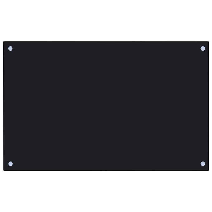 vidaXL - Spatscherm - keuken - 80x50 - cm - gehard - glas - zwart