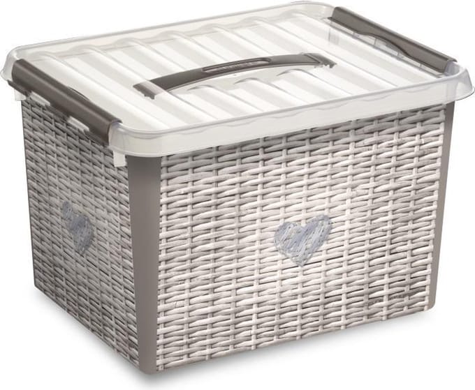 Sunware - Q-line opbergbox 'mand' 22L taupe - 40 x 30 x 26 cm