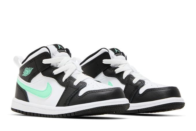 Jordan 1 Mid Green Glow (TD) 23.5 white