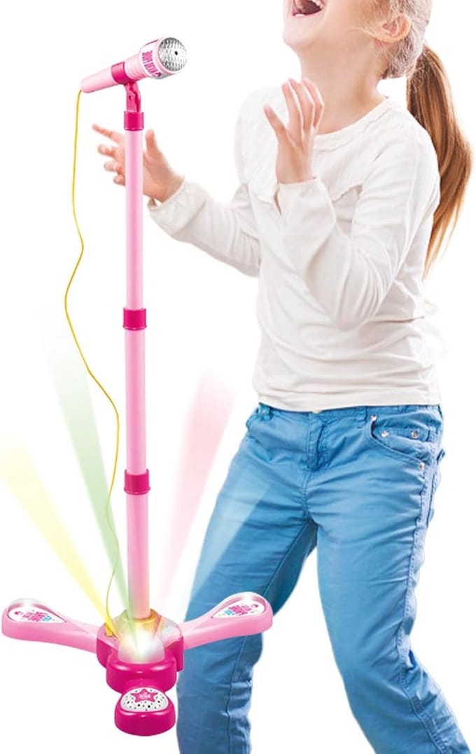 Kinderen Microfoon - Zing Speelgoed - Muziek Maken - Interactieve Lichtshow - 345 cm - Roze