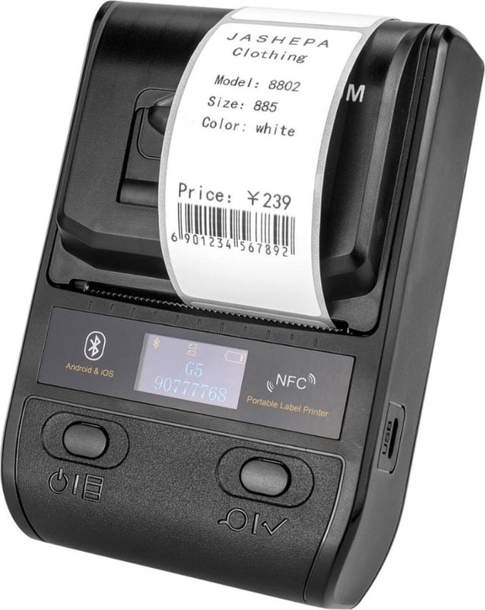 Bolture Labelprinter - Lettertang 3 cm Labels - Labelmaker Oplaadbaar en Draadloos - Bluetooth en NFC