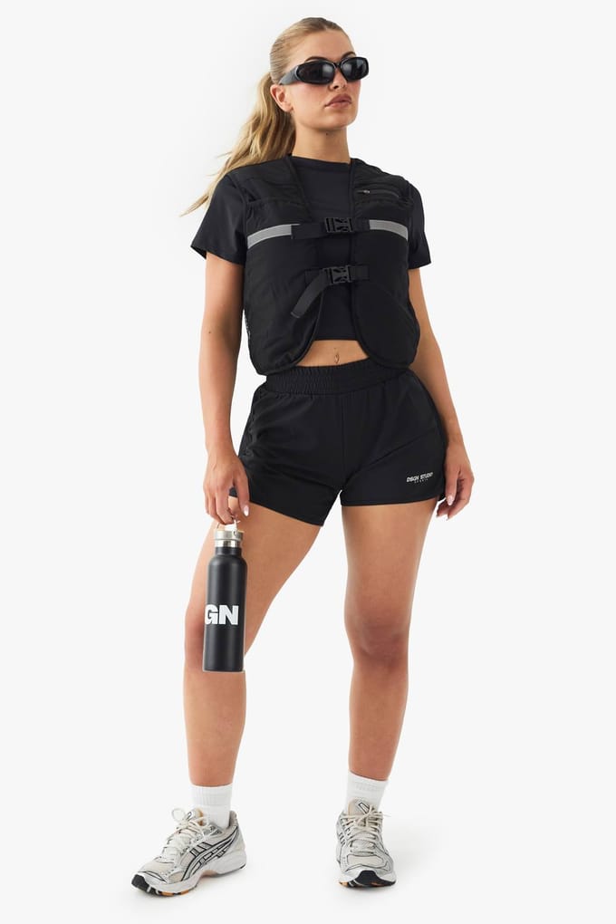 boohoo Dames DSGN Studio Sport Hydratatie Vest | Zwart | Maat: Medium