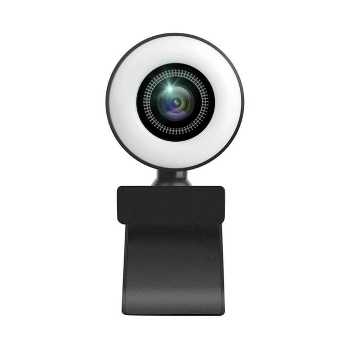 1080P-webcam met instelbare licht- en ruisonderdrukkende microfoons, USB-webcam voor online zwart