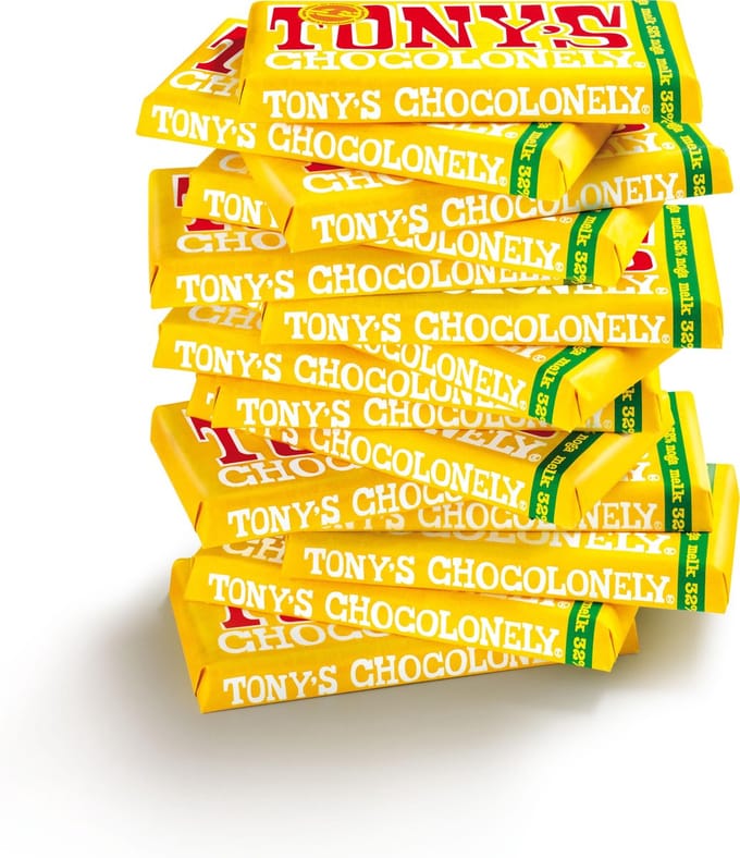 Tony's Chocolonely Chocolade Reep Melk Noga 15 x 180 gram Chocola