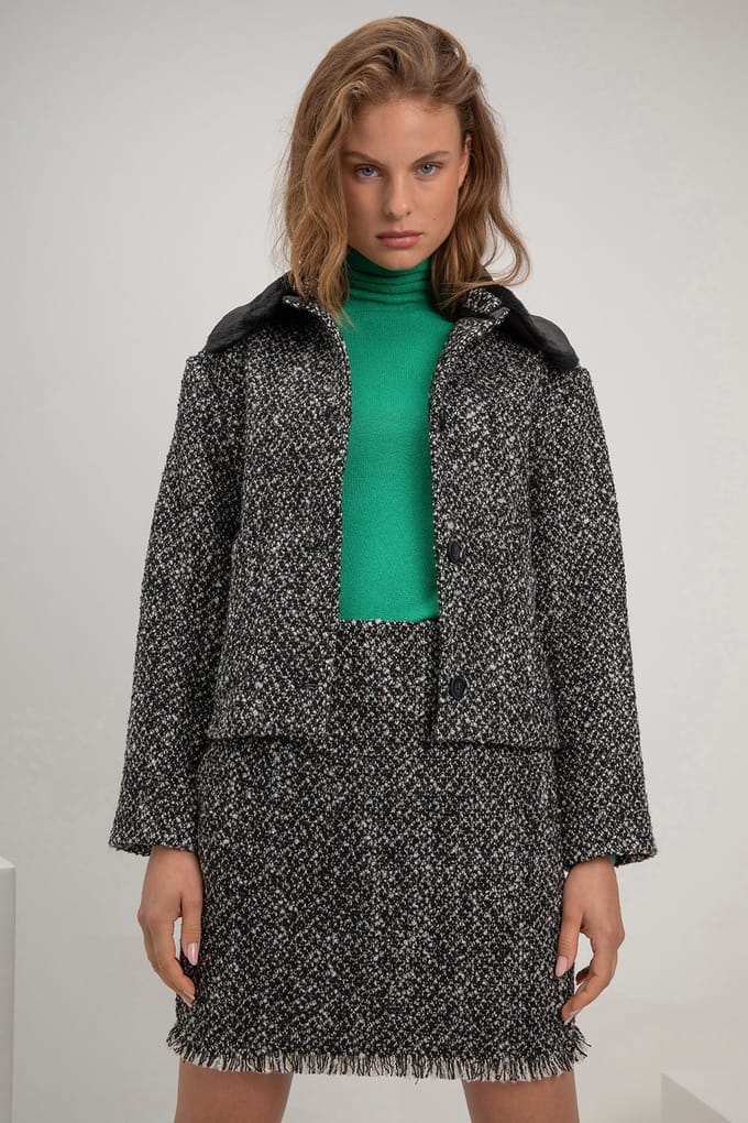 Josephine & Co Stephanie Jacket Steel Grey Melange Größe: 36 | Cropped-Jacken Outlet | Damen | Grau