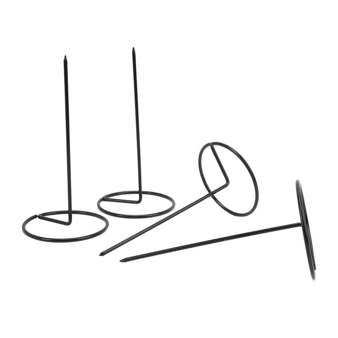 4 stuks Bonhouder Zwart 14,5 cm Lang Stabiele Basis Afneembaar Ontwerp Herbruikbaar Beschermend Rubber black