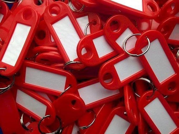 Sleutellabels - Sleutellabel - Sleutelhangers - Sleutelhanger - Rood - 100 Stuks