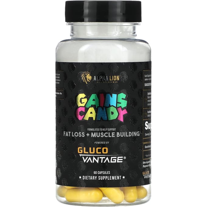 ALPHA LION, Gain Candy, Gluco Vantage, 60 capsules