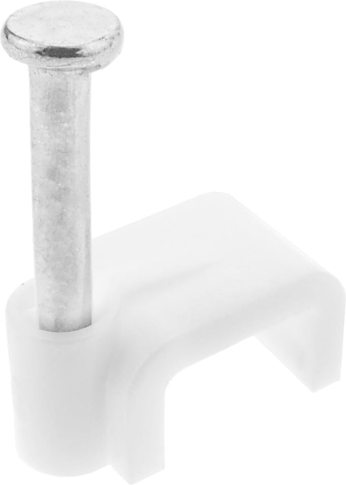 BeMatik - Nagelklem voor platte kabel 7x4 mm pakket van 25 eenheden wit
