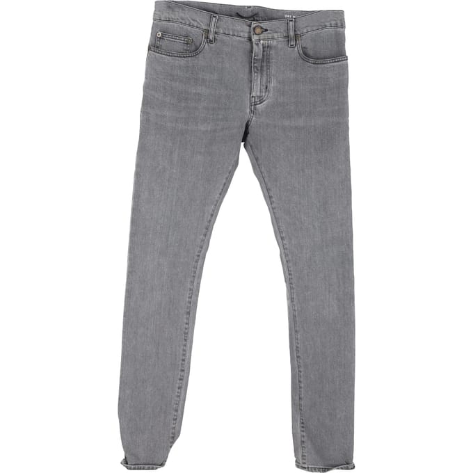 Saint Laurent Slim Fit Jeans in grijze katoenen denim