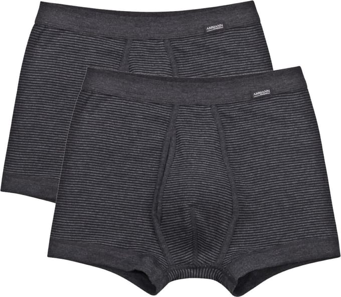Ammann Heren pant onderbroek kort met voorsluiting 2 pack Jeans