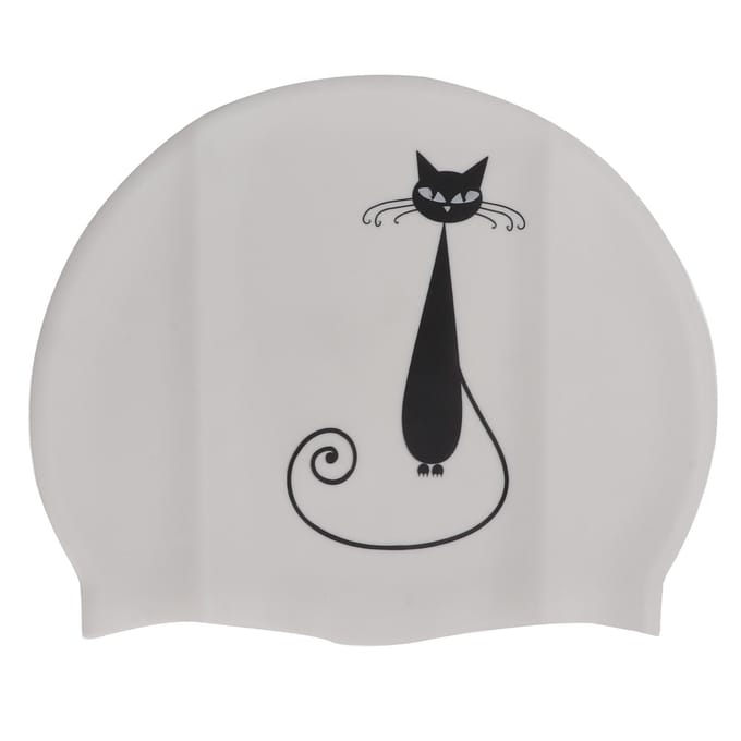 Bonnet de Bain Silicone Imperméable Couvre-Tête avec Protection d'Oreilles pour Adulte Cheveux Longs Eau white