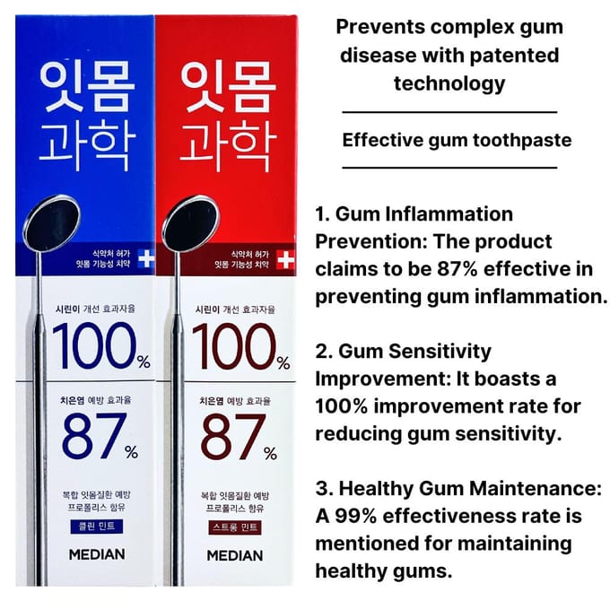 [MEDIAN] Whitening Science Tandpasta 120g * 3 Freezing Call Mint x 3 gray