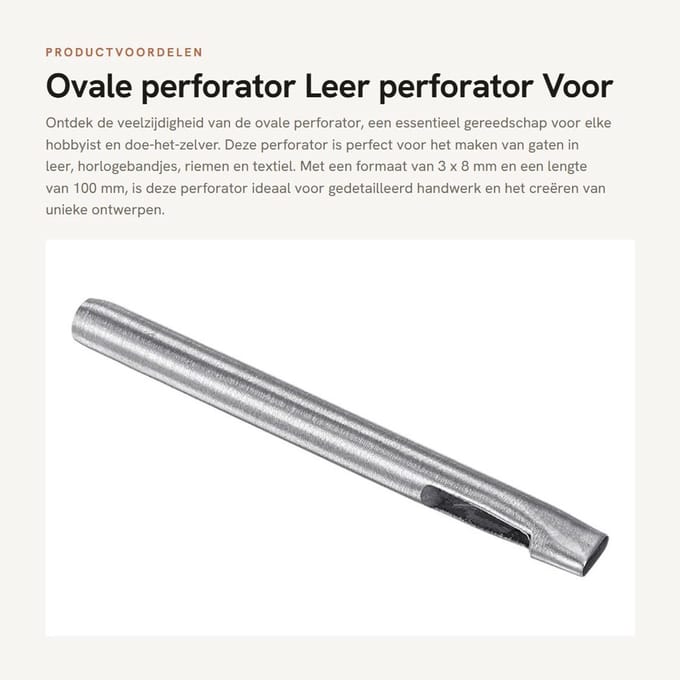 Holle Gaten - Dailygoods- Perforator Ovaal 45# Staal