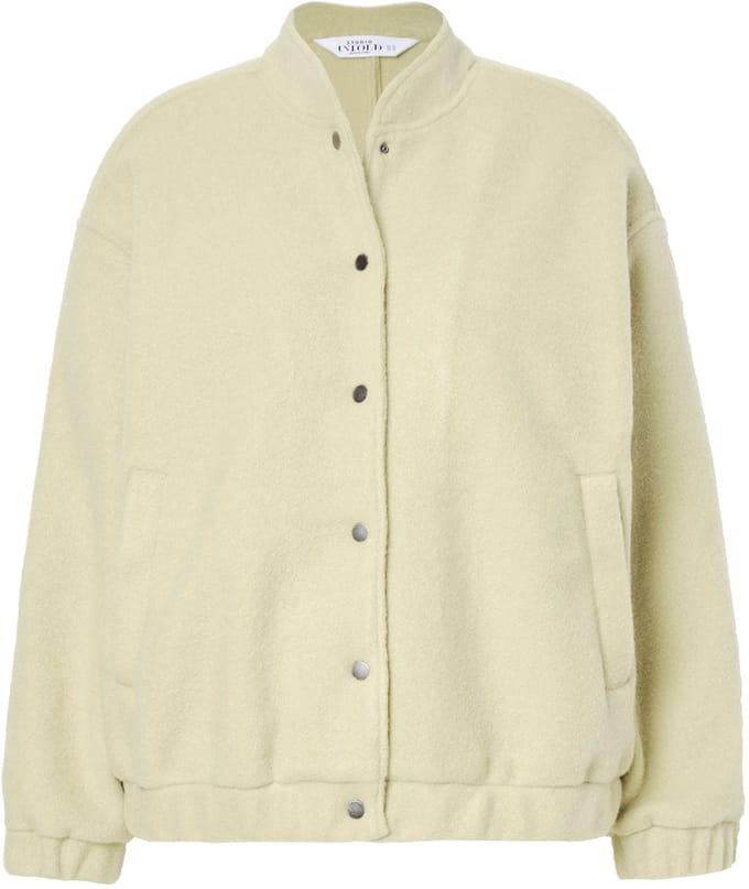 Studio Untold - Dames - Blouson oversized wollen look - Lindegroen - Maat 46+