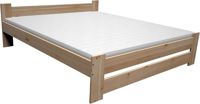 Massief Houten Bedframe met Lattenbodem en Hoofdeinde - Natuurlijk en Stevig