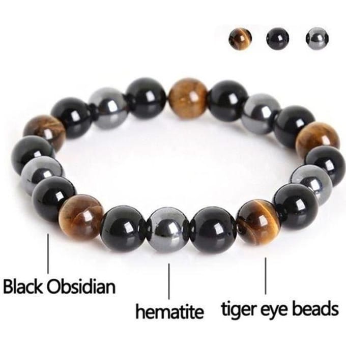 Armband Drievoudige Bescherming Tijgeroog