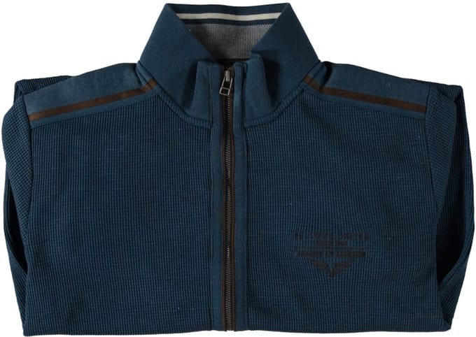 Fellows United Cardigan Vest Waffle Structure Mid Blue (42.2619 - 115)