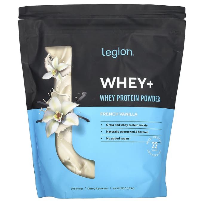 Legion Athletics, Whey+, Wei Eiwitpoeder, Franse Vanille, 1,8 lbs (816 g)