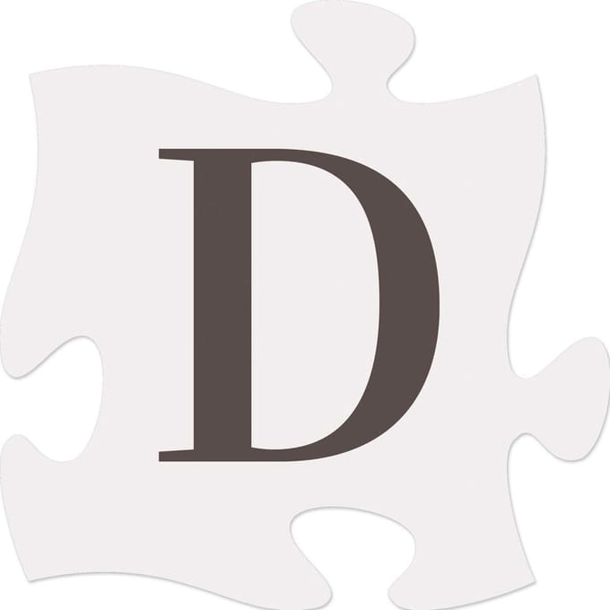 Puzzelstuk 15cm Letter D