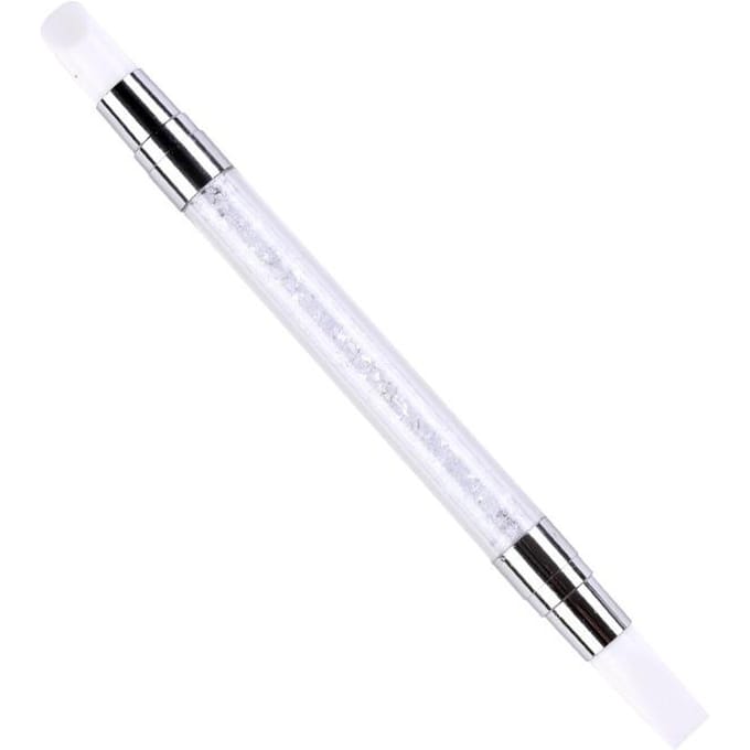 Stylo de Sculpture en Silicone à double extrémité pour Nail Art, outil de conception d'ongles facile et précis, brosse à points de paillettes de Sculpture 3D white