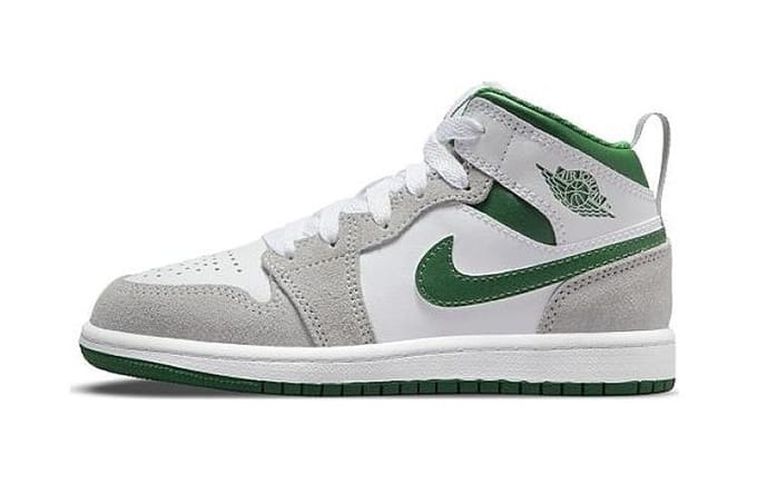 Air Jordan 1 Mid SE PS 'Grey Pine Green' 35