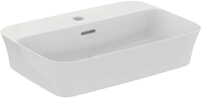 Ideal Standard Ipalyss - Opbouwwastafel, 55x38 cm, met overloop, 1 kraangat, wit E207701