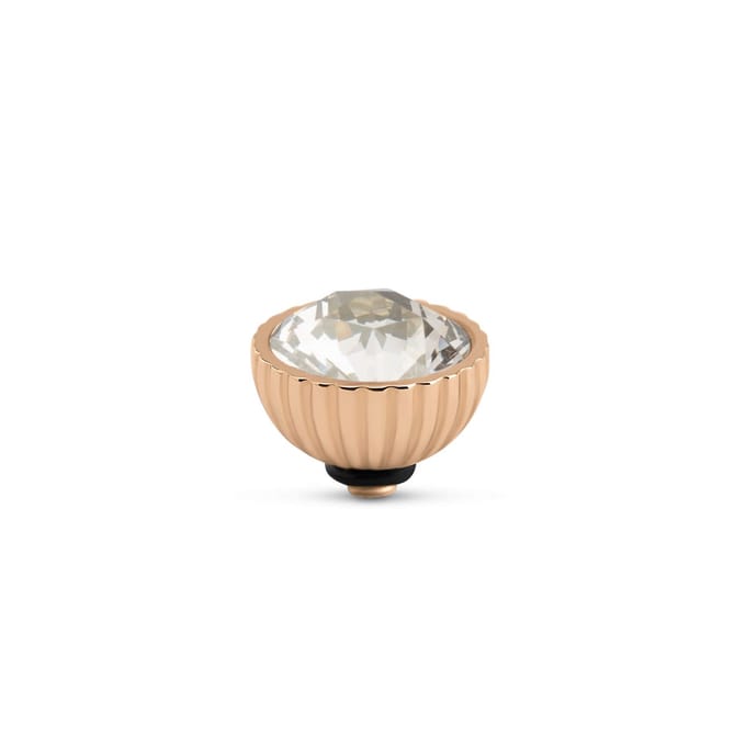 Melano Twisted Ridged Steentje Crystal Silver Shade Rosé