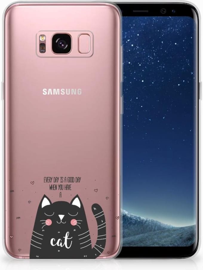 Samsung Galaxy S8 Telefoonhoesje met Naam Cat Good Day