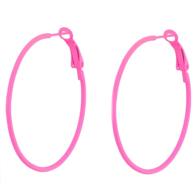 Behave - Oorbellen - Oorringen - Dames - Neon Roze - Trendy Statement - Lichtgewicht - 4.5 cm