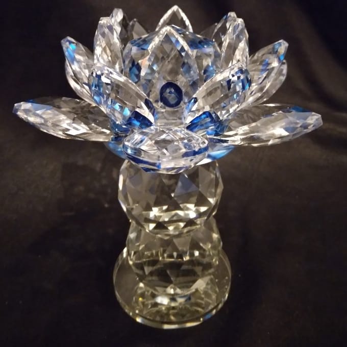MadDeco - kristal - lotus - blauw - draaiplateau