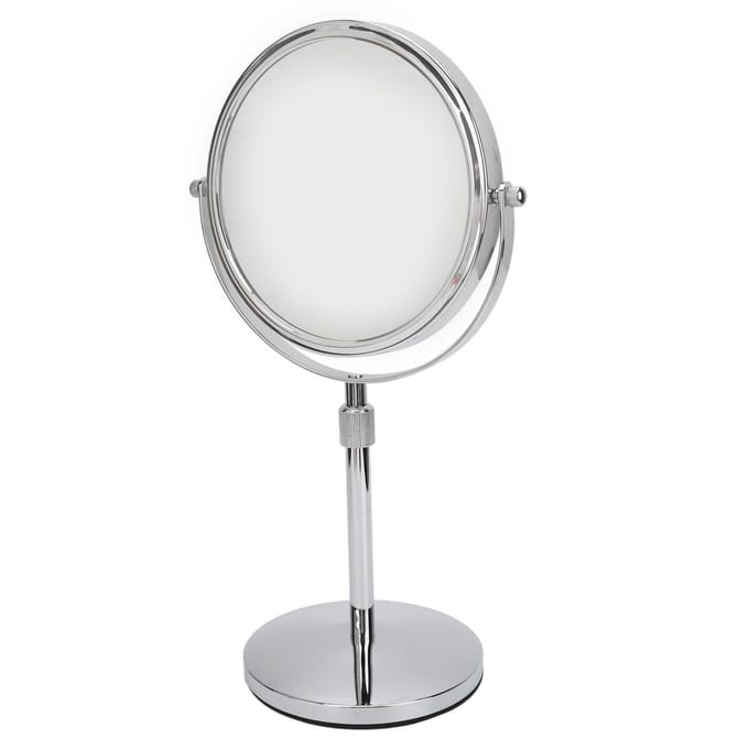 Miroir de Maquillage de Table Maison 7 Pouces Hauteur Réglable Double Face Grossissement 3X Miroir de Vanité white