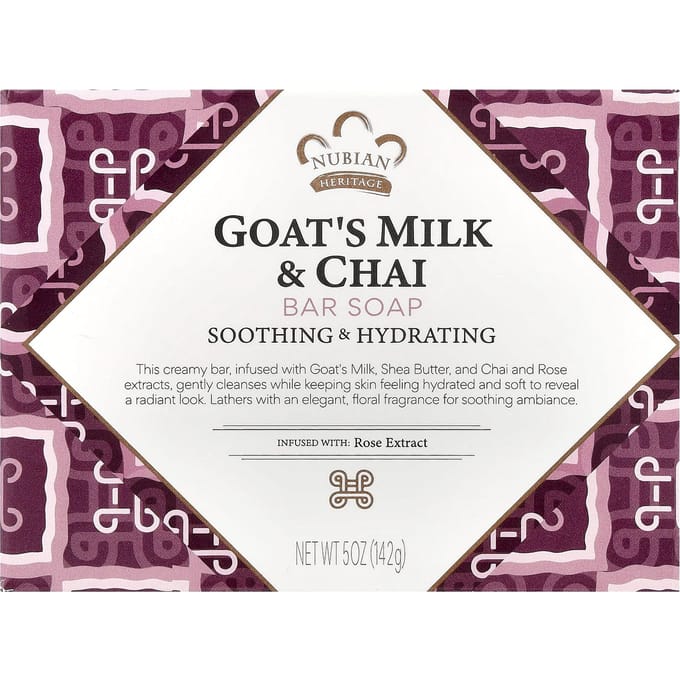 Nubian Heritage, Goat Milk & Chai Bar Soap, 5 oz (142 g) black
