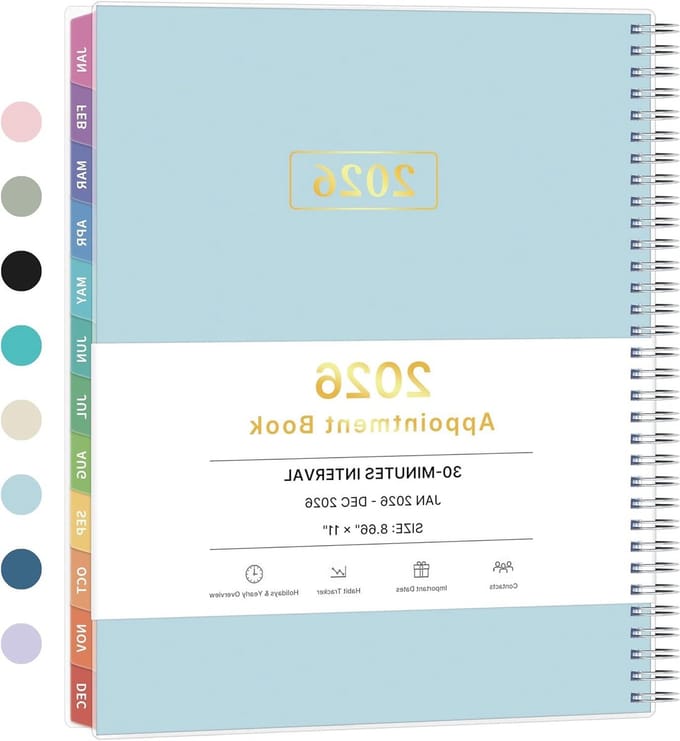 Afsprakplanner 2026 - Agenda Planner - Afspraken Inplannen - A4 Formaat - 28 x 21 cm - Blauw