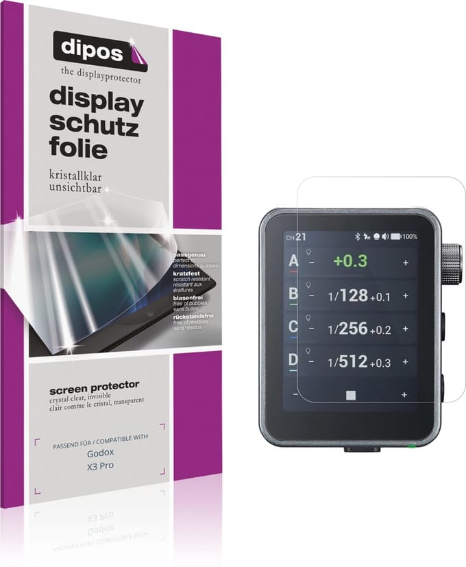 dipos – 4x Beschermfolie geschikt voor Godox X3 Pro | Krasbestendige & heldere Screenprotector Ultra-Thin