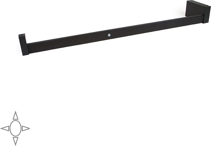 Emuca Garderobestang Castor met LED-licht, verstelbaar 558-708 mm, bewegingssensor, Aluminium, Mokka kleur