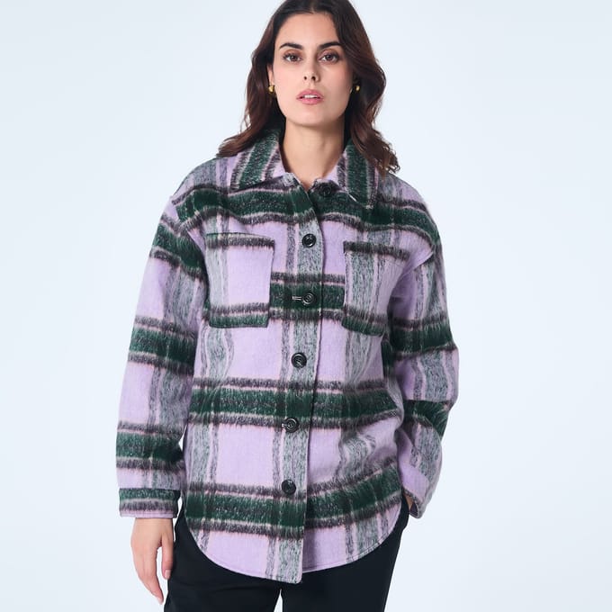 Oversized tartan jasje
