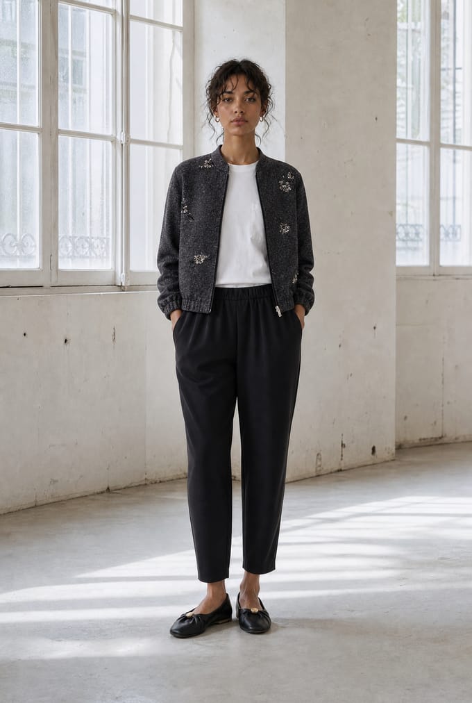 Benot pants technical jersey | Black - Black / S